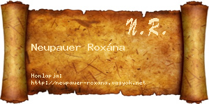 Neupauer Roxána névjegykártya